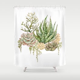 Succulent Bouquet Shower Curtain