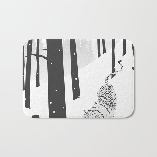 White tiger Bath Mat