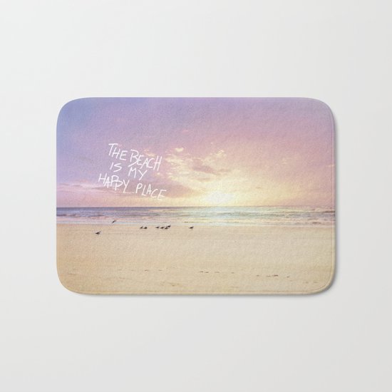 the beach is my happy place Bath Mat