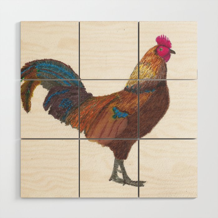 Rooster 2 Wood Wall Art