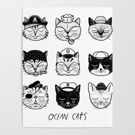 Ocean Cats Poster