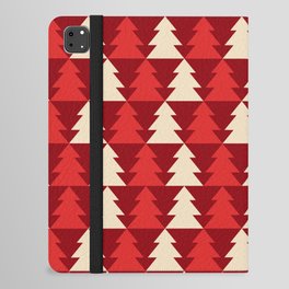 Christmas Pattern Red White Tree Geometric iPad Folio Case