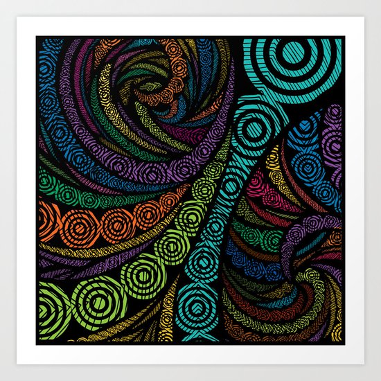 Fractal Freehand Art Print