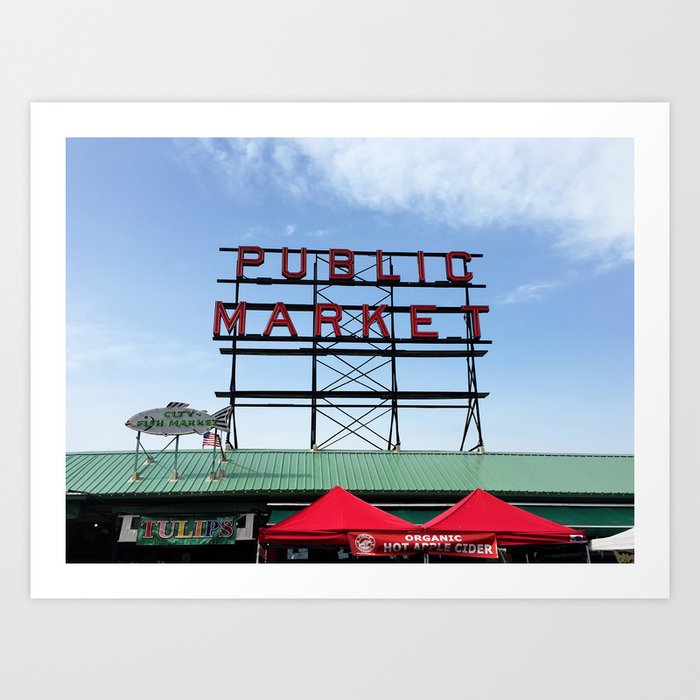 Public Market Seattle Washington Original Fine Art Photography Architecture Home Decor Gift Icon Art Print By Ginaphoto Society6