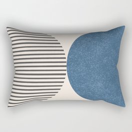 Semicircle Stripes - Blue Rectangular Pillow