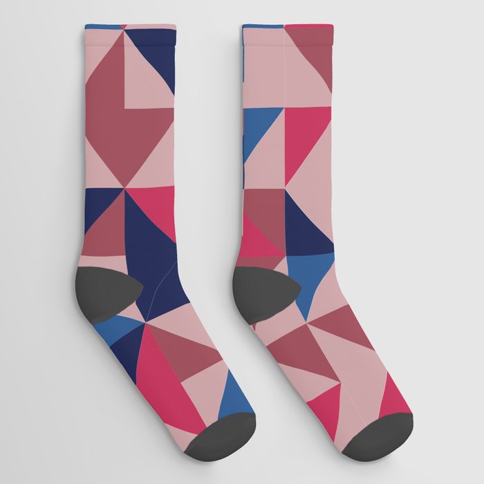5-color geometric (fireworks palette) Socks