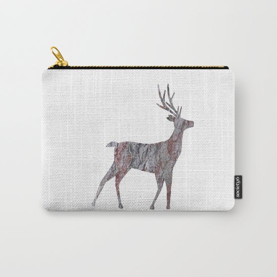 deer silhouette stag pine bark Carry-All Pouch