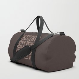 Love Dogs Dark Brown colors modern abstract illustration  Duffle Bag