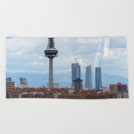 Spain Photography - The Famous Tower In Madrid Beach Towel