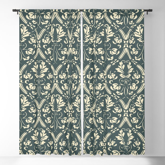 Vintage Floral Pattern Blackout Curtain