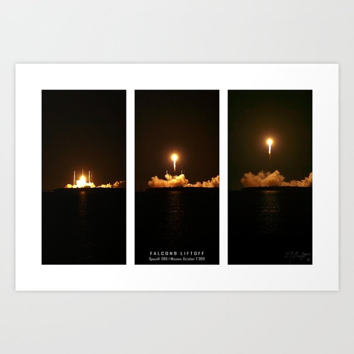 SpaceX Night Launch Art Print