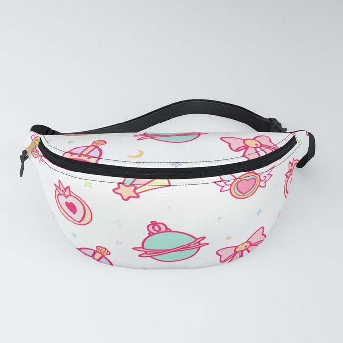 Cute Colourful Magical Girl Pattern with Hearts, Stars & Sparkles Fanny Pack