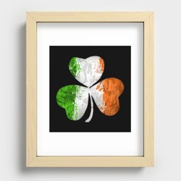 Irish Tricolour Shamrock Recessed Framed Print