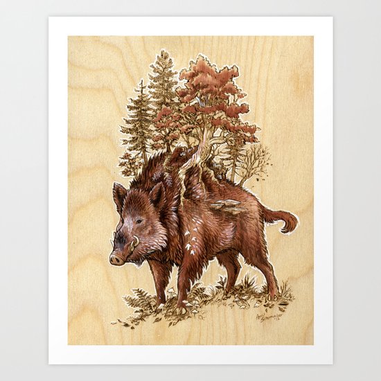 Boar of the Woods Art Print