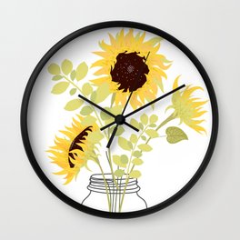 Sunflowers in Jar Wall Clock