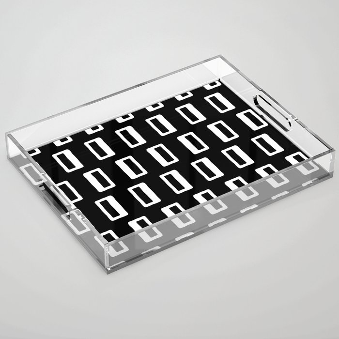 Chad Pattern Black & White 22 Acrylic Tray