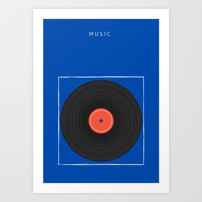 MUSIC record player Art Print
