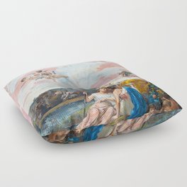 Achillion Palace Painting - Galoppi Floor Pillow