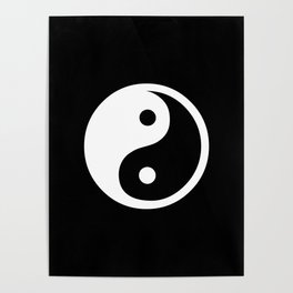 Yin Yang Feng Shui Harmony Black And White Poster
