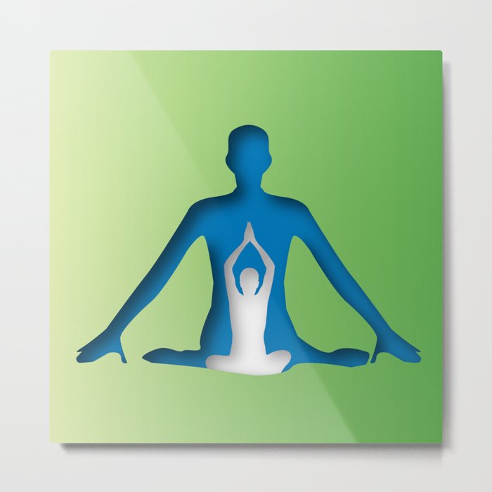 Yoga and meditation sun salutation position Metal Print