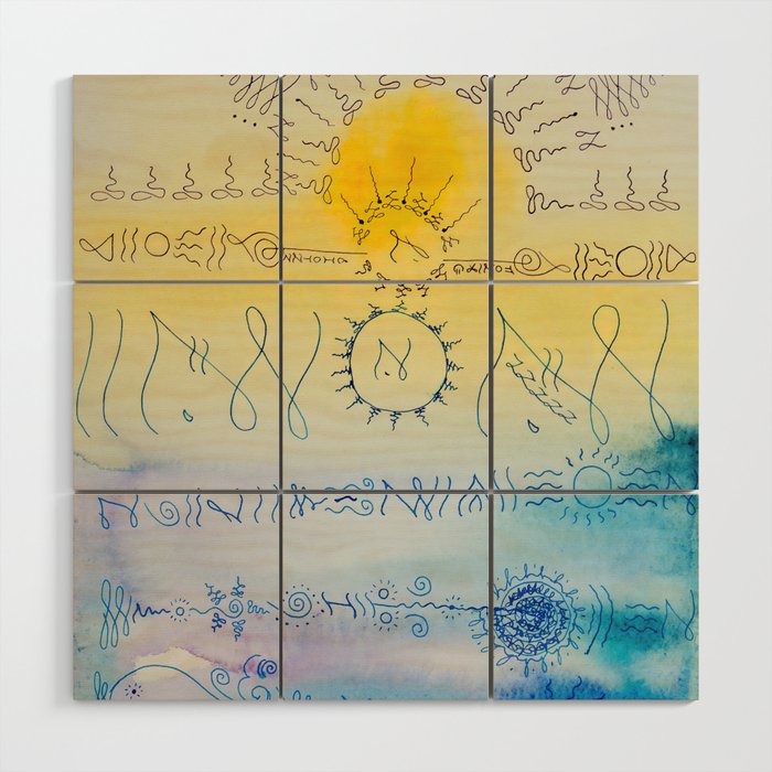 Light Language - Water Earth, Codes of the Ocean; Codes of the Sun Wood Wall Art