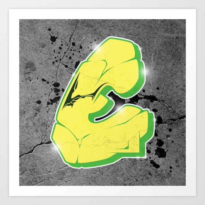 E Graffiti Letter Art Print By Joax Society6