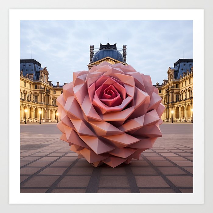 When Worlds Collide- Rose Sculpture Art Print