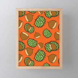 Chestnut and Chestnut Cupule Pattern Framed Mini Art Print