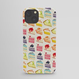 Rainbow Cake & Pie Pattern - White iPhone Case