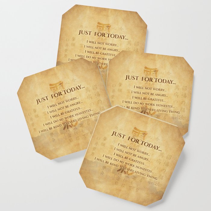 Reiki Principles Reiki Precepts 5 Coaster By Nataskk Society6