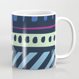 Mid-Century Modern Abstract Pattern In Blue & Pastel Mint Coffee Mug