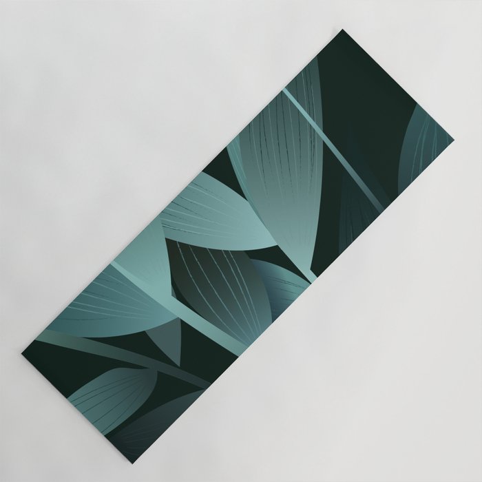 Leafy - Dark Leaf Minimalistic Art Design  Yoga Mat