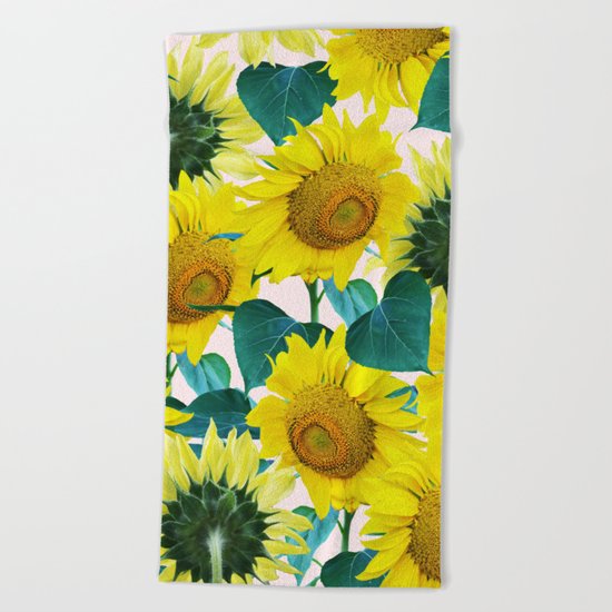 Sun Flowers #society6 #decor #buyart Beach Towel