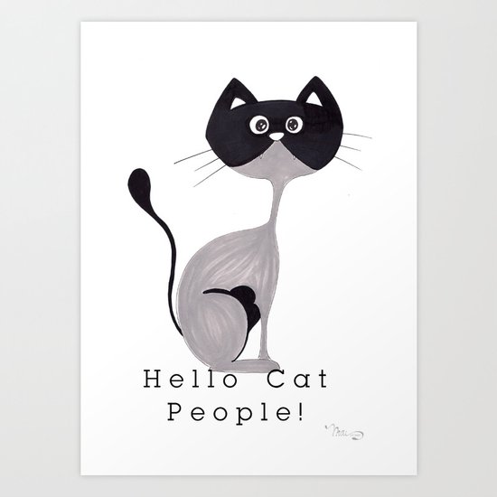 Hello Cat People Art Print