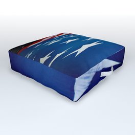 American Flag in Color Outdoor Floor Cushion