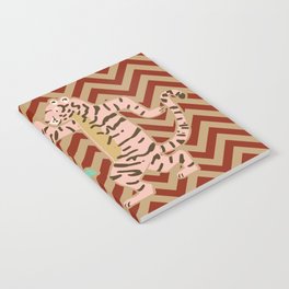 Dancing tiger on the move - sand, dried tomato  Notebook