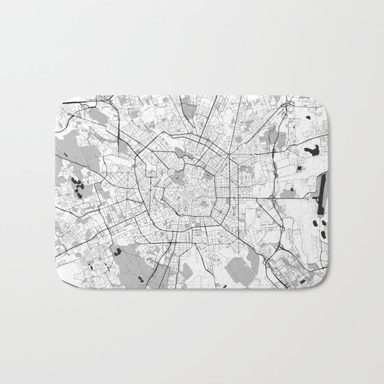 Berlin Map Gray Bath Mat