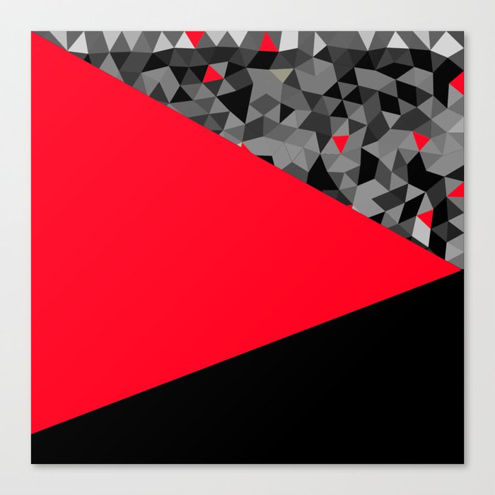 Pattern Abstrait Triangles Rouge/Noir Canvas Print