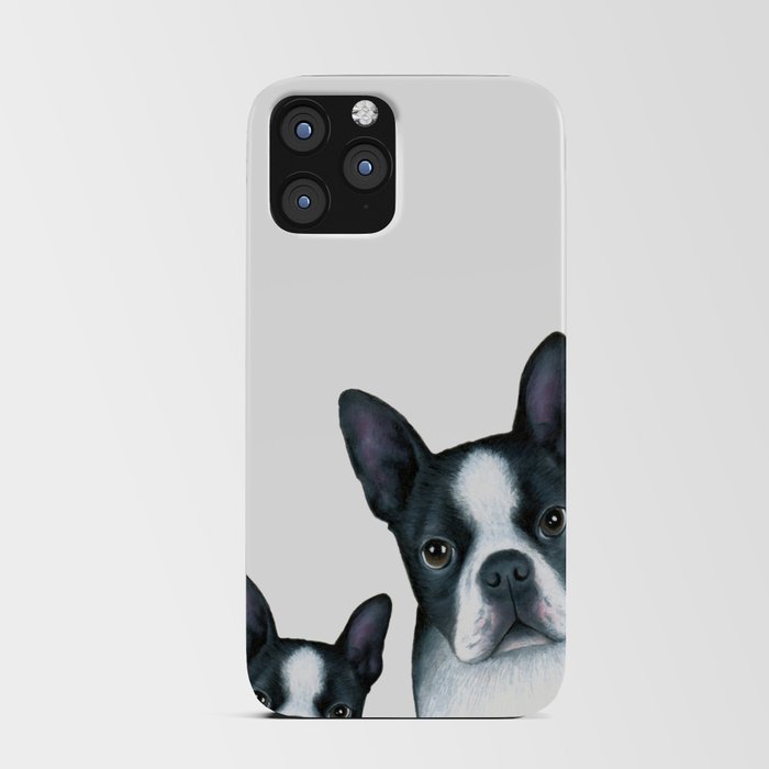 Dog 128 Boston Terrier Dogs black and white iPhone Card Case