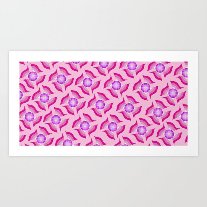 Onion Flower Pattern Pink Art Print