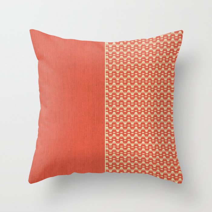 Coral Textured Geo Pattern Throw Pillow