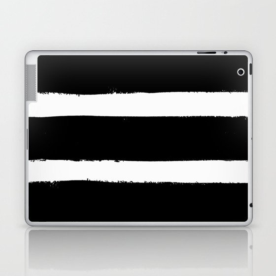 Black & White Paint Stripes by Friztin Laptop & iPad Skin