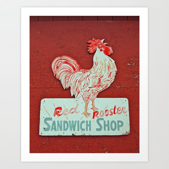 Red rooster Art Print