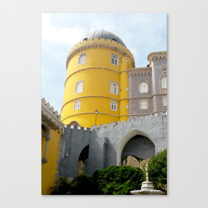 Palace of Pena dome in Portuguesse yellow tones Canvas Print