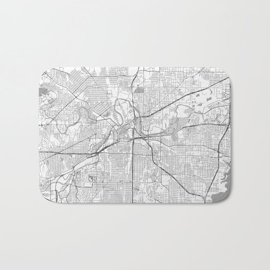 Fort Worth Map Line Bath Mat