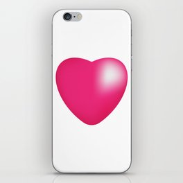 pink heart 3d iPhone Skin