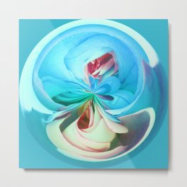 312 - Abstract Flower Orb Design Metal Print | Digital, Digital Manipulation, Turquoise, Abstract, Spring, Orb, Flowers, Photo, Silkflowers, Sphere 