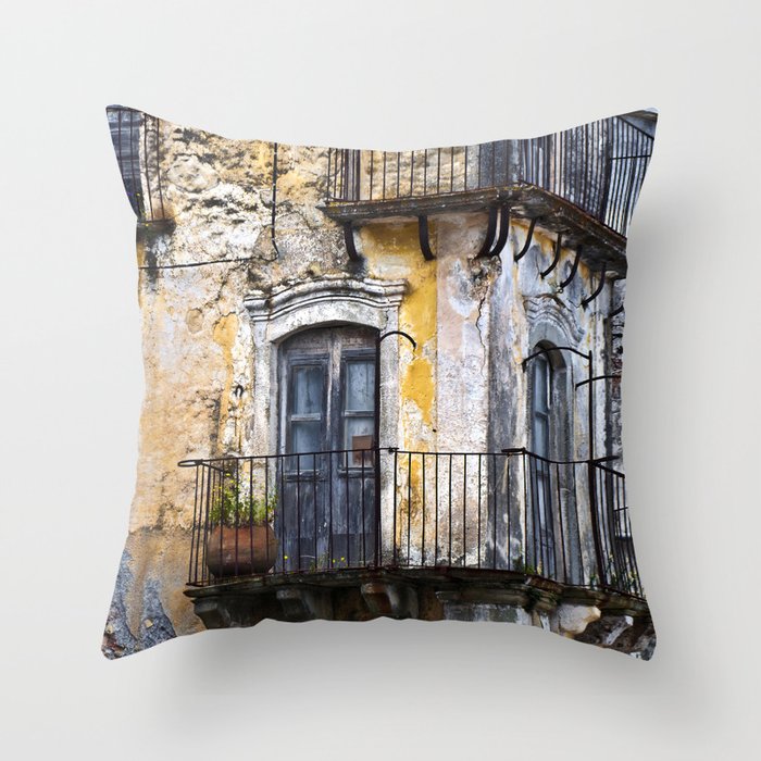 Urban Sicilian Facade Throw Pillow