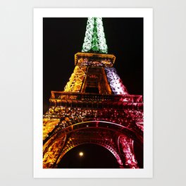 Parisian Mosaic - Piece 21 - The Eiffel Tower Night Light Art Print