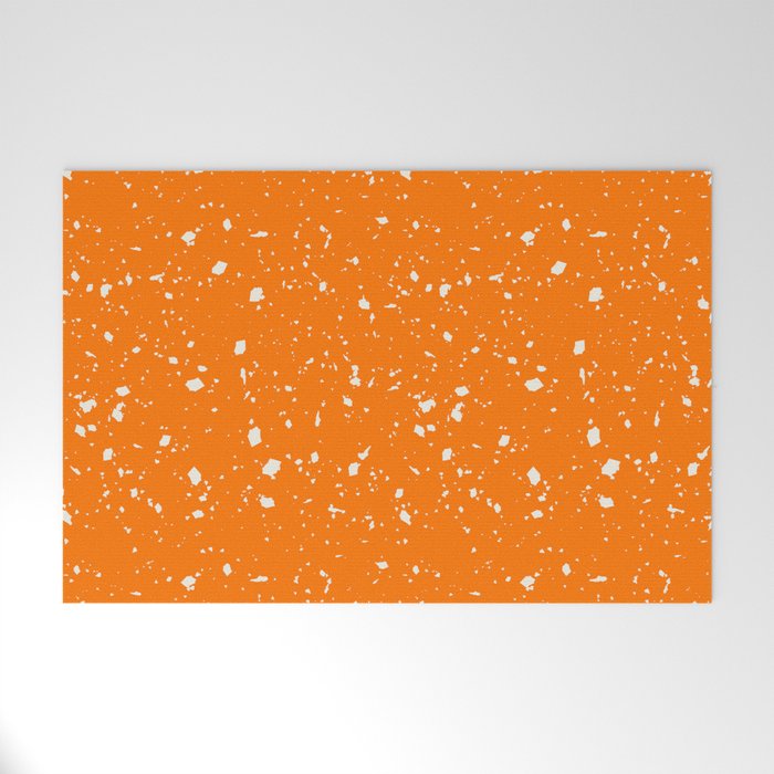 Orange Terrazzo Seamless Pattern Welcome Mat